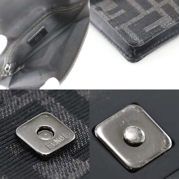 Fendi Zucca Canvas Baguette Convertible Belt Bag Black - Picture 3 of 5